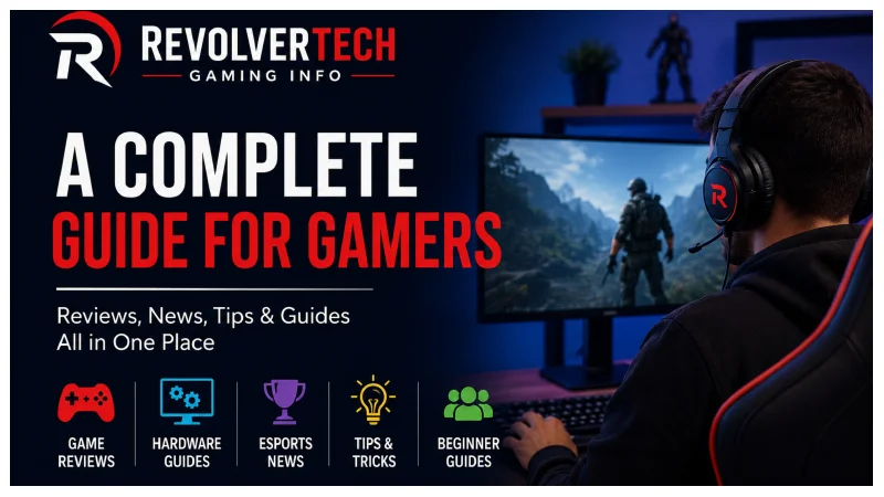 RevolverTech Gaming Info platform showing gaming news, reviews and esports updates